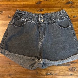 Shein • Black High Waisted Jeans Shorts • US M | EU 38